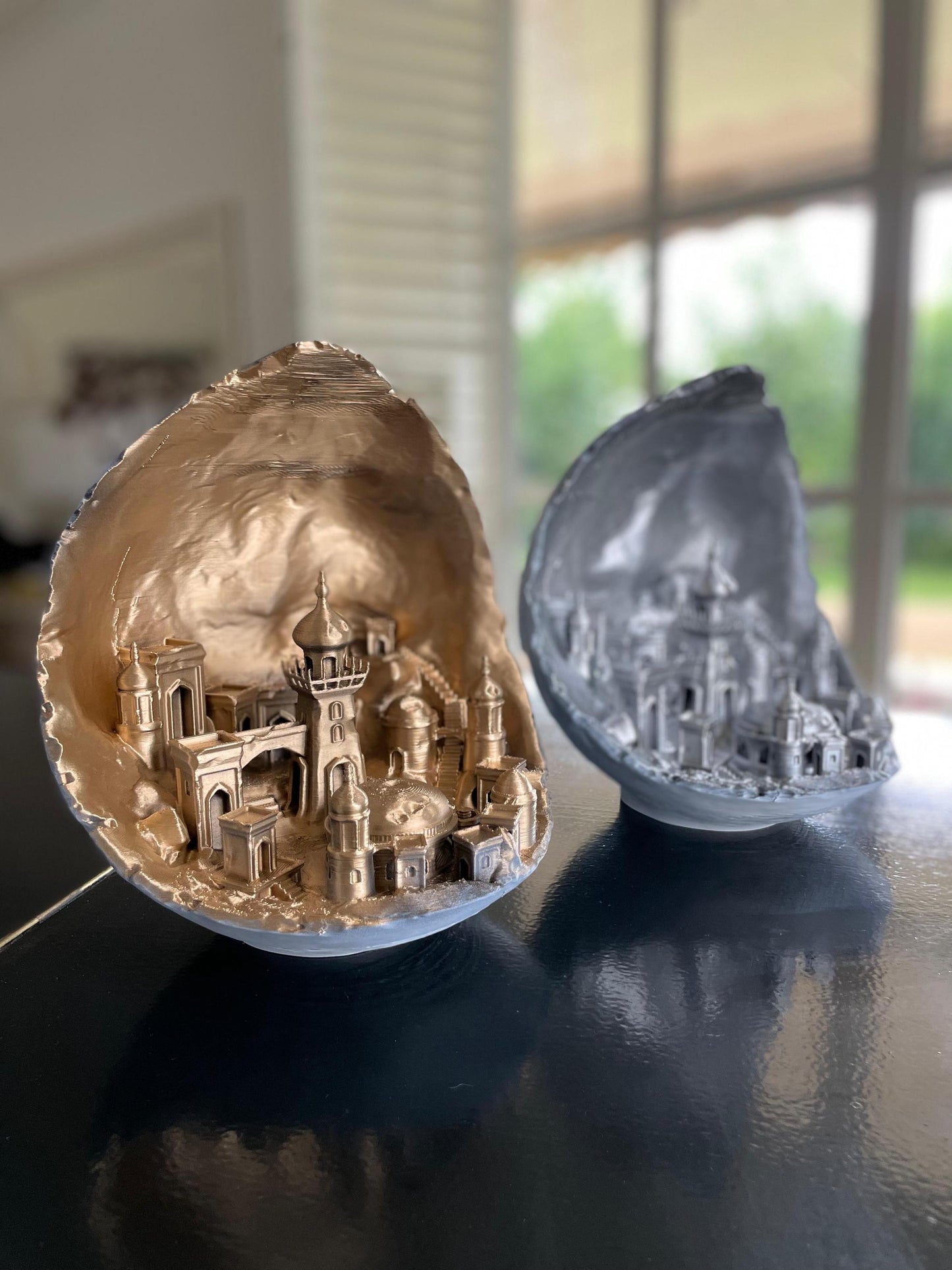 Moon City home decor Diorama 3D Printed Fantasy Architecture Miniature Mystical Palace Sculpture Fantasy World Decor Magical City Art Gift