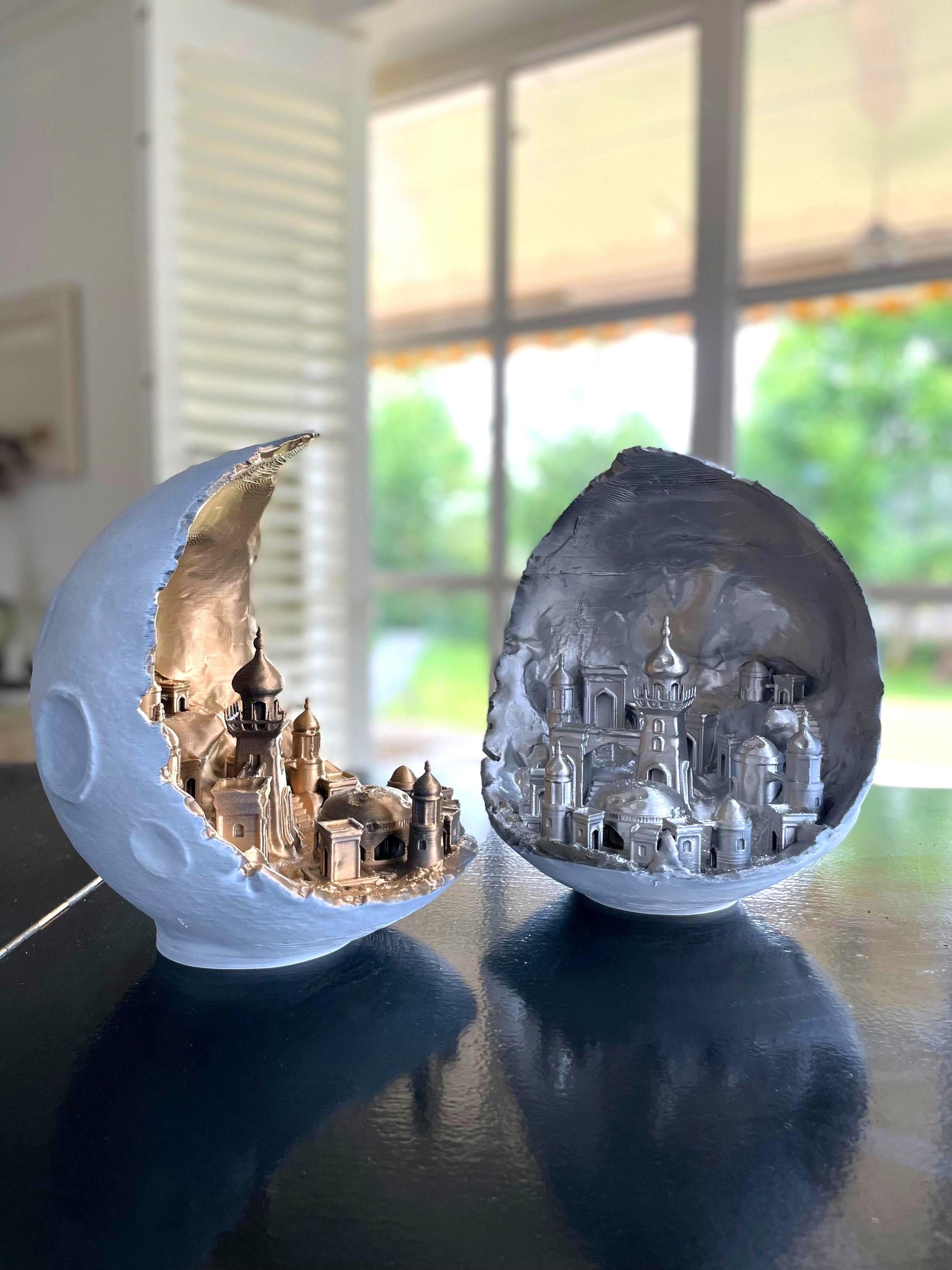 Moon city decor piece