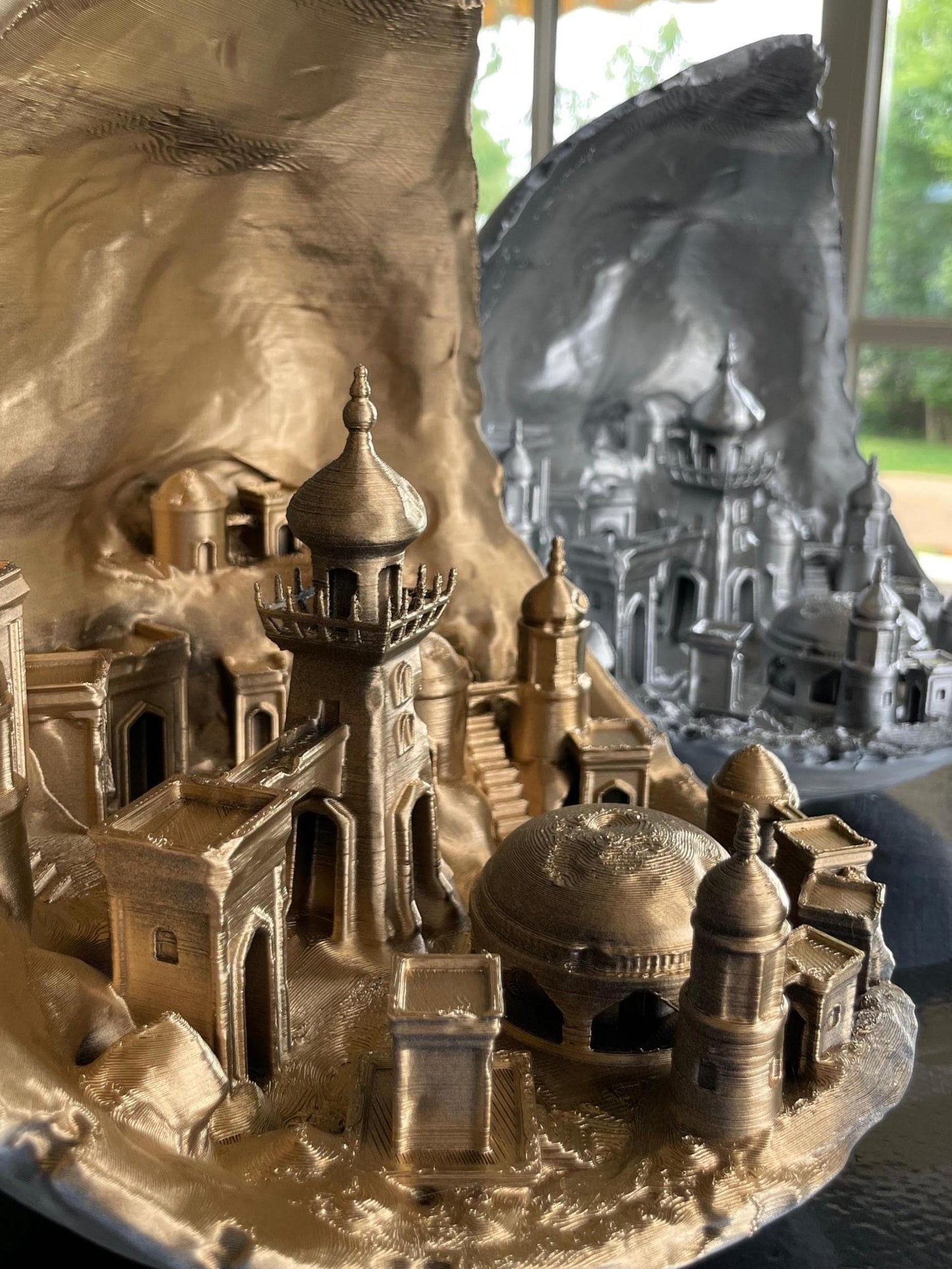 Moon City home decor Diorama 3D Printed Fantasy Architecture Miniature Mystical Palace Sculpture Fantasy World Decor Magical City Art Gift