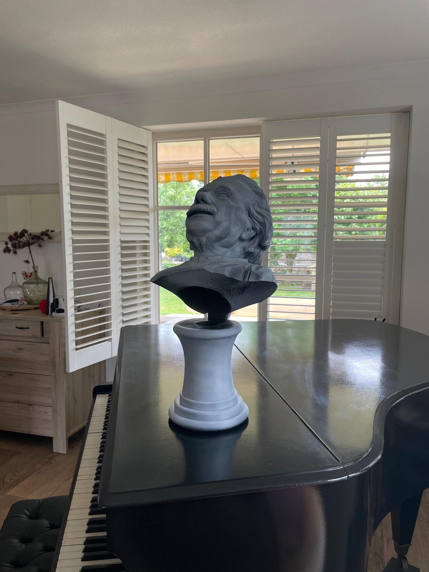 Einstein Bust Secret Compartment 3D Printed Sculpture Hidden Storage Box Genius Desk Decor Physics Gift Science Art Statue Grey