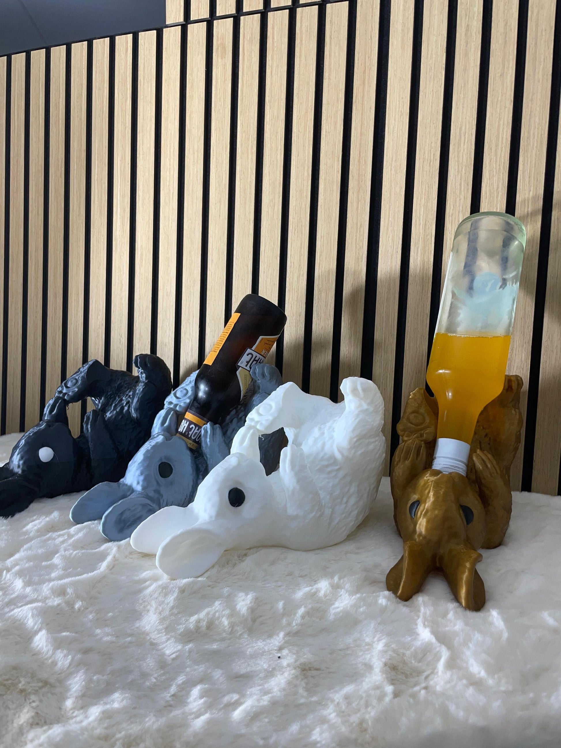 Bunny Wine Bottle Holder White Rabbit Wine Rack Easter Decor Whimsical Animal Wine Display Kitchen Bar Decor Wine Lover Gift Sculpture
