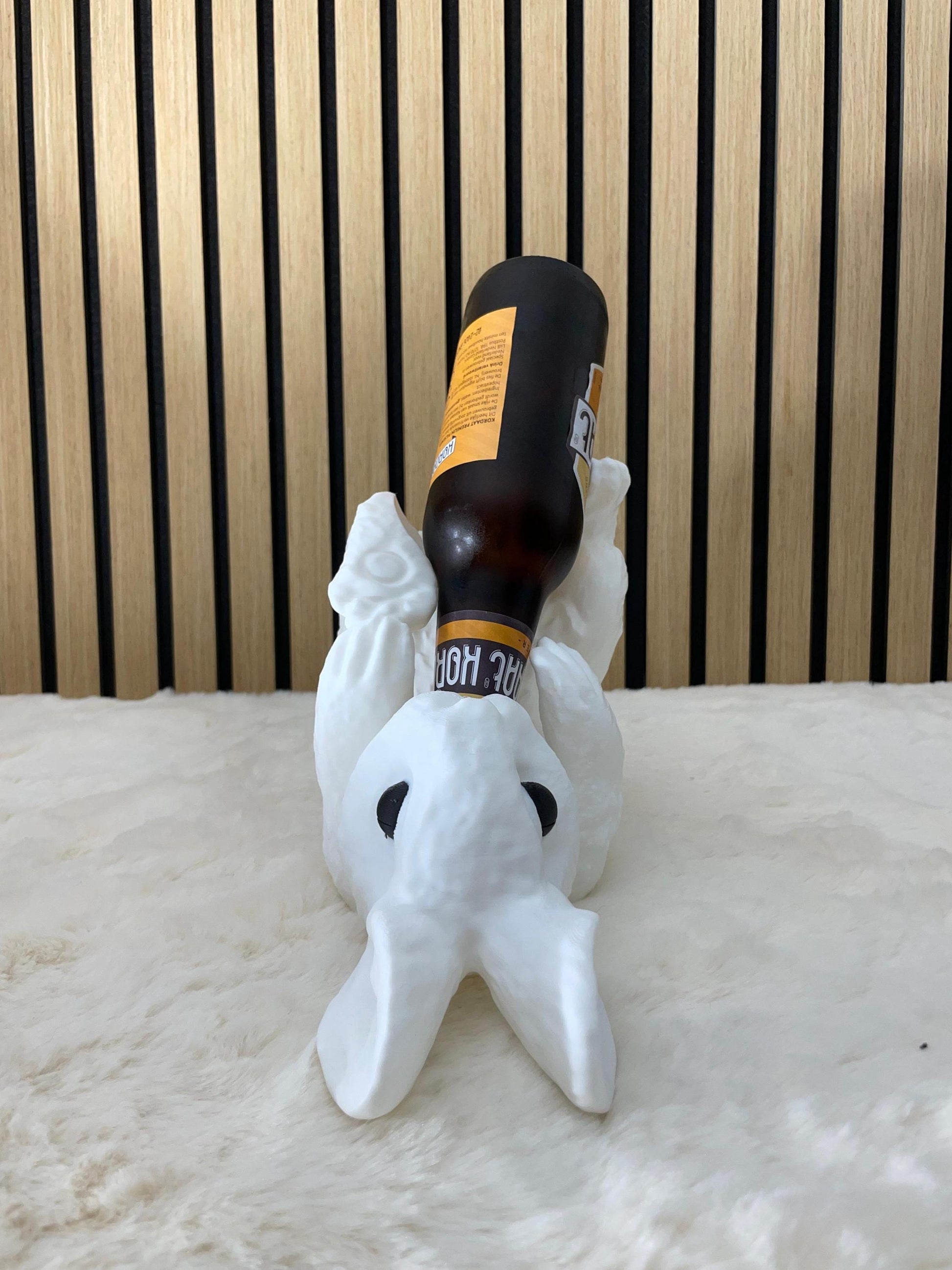 Bunny Wine Bottle Holder White Rabbit Wine Rack Easter Decor Whimsical Animal Wine Display Kitchen Bar Decor Wine Lover Gift Sculpture