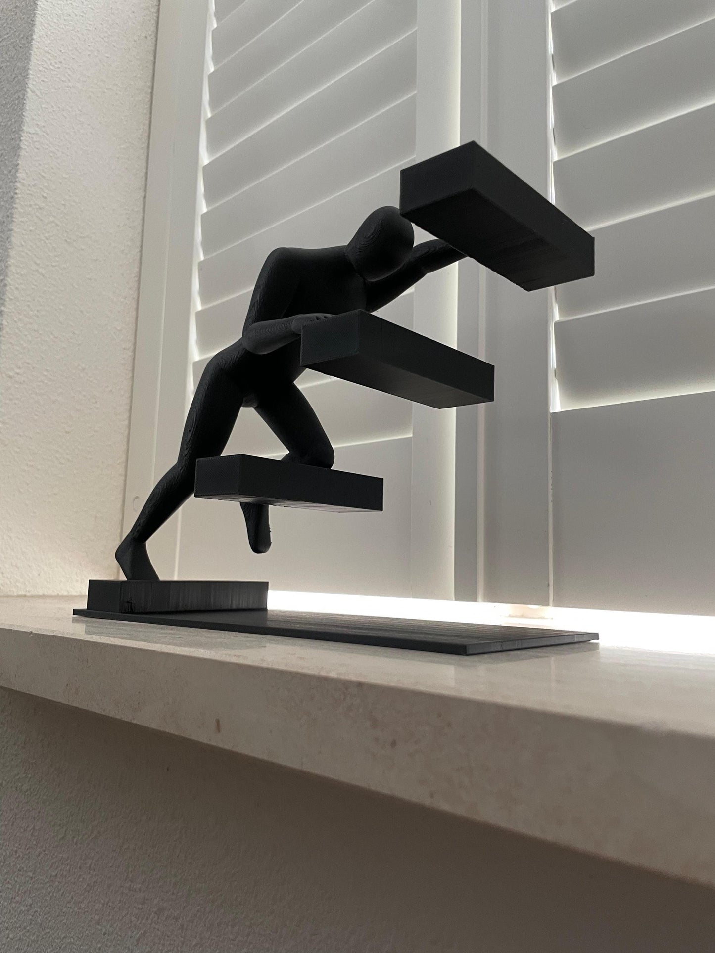 Walking Stairs Sculpture Modern Abstract Figure Art Motivational Desk Decor Success Path Black Statue Office Gift Entrepreneur Art