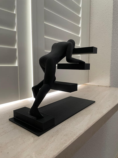Walking Stairs Sculpture Modern Abstract Figure Art Motivational Desk Decor Success Path Black Statue Office Gift Entrepreneur Art