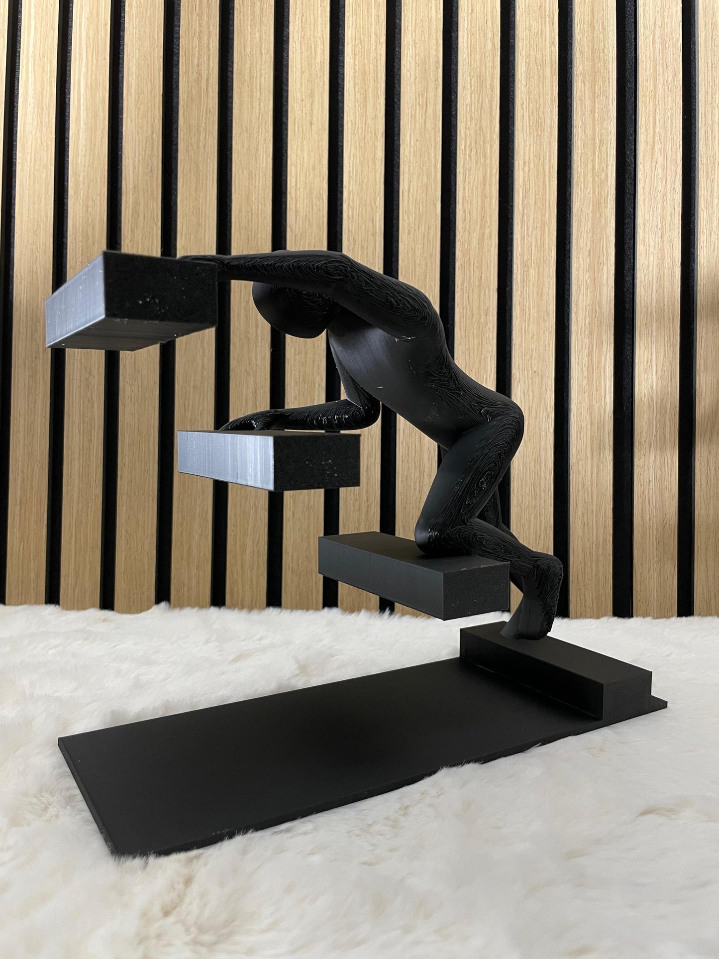 Walking Stairs Sculpture Modern Abstract Figure Art Motivational Desk Decor Success Path Black Statue Office Gift Entrepreneur Art