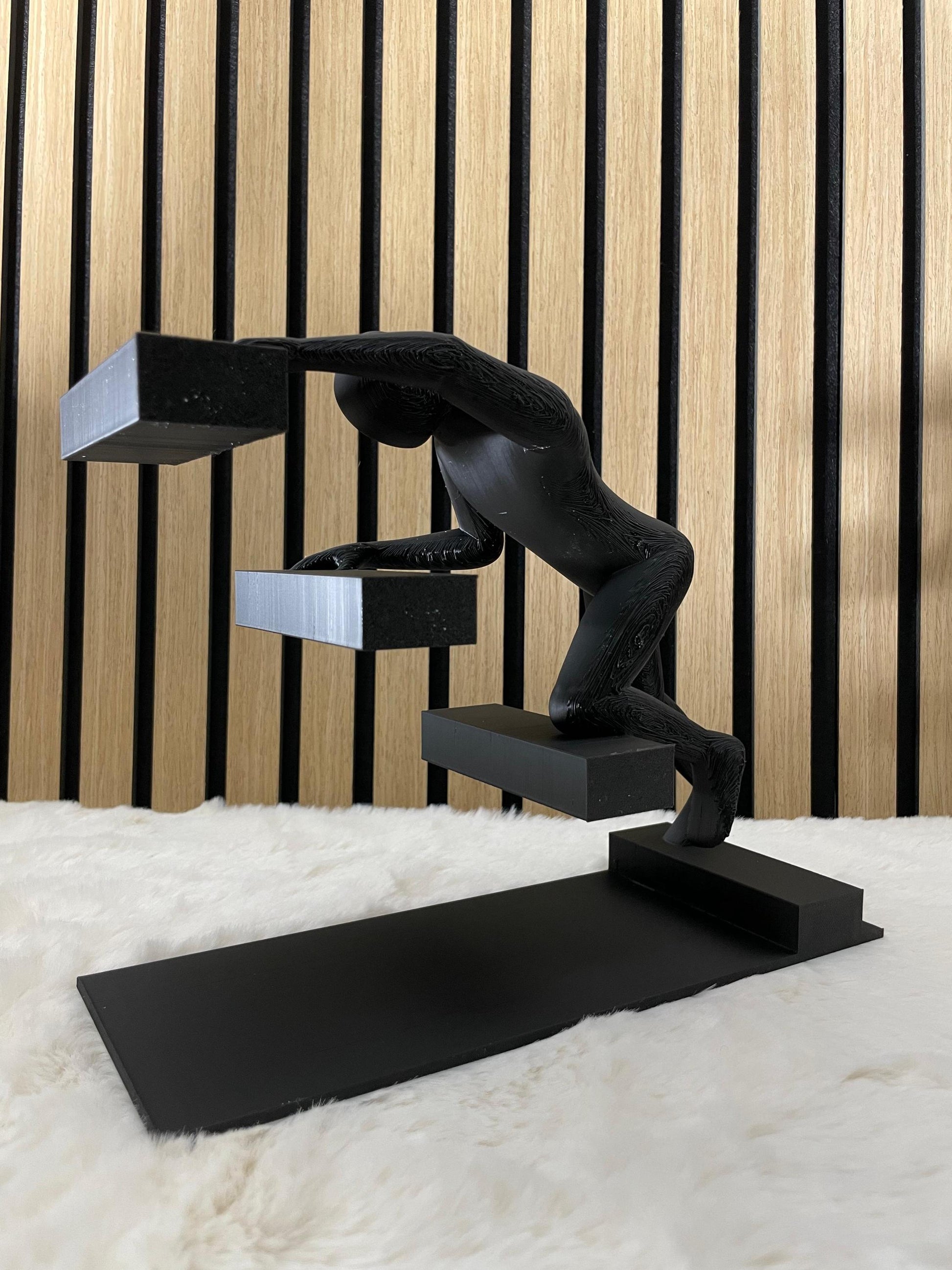 Walking Stairs Sculpture Modern Abstract Figure Art Motivational Desk Decor Success Path Black Statue Office Gift Entrepreneur Art
