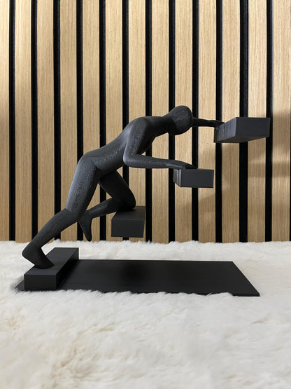Walking Stairs Sculpture Modern Abstract Figure Art Motivational Desk Decor Success Path Black Statue Office Gift Entrepreneur Art