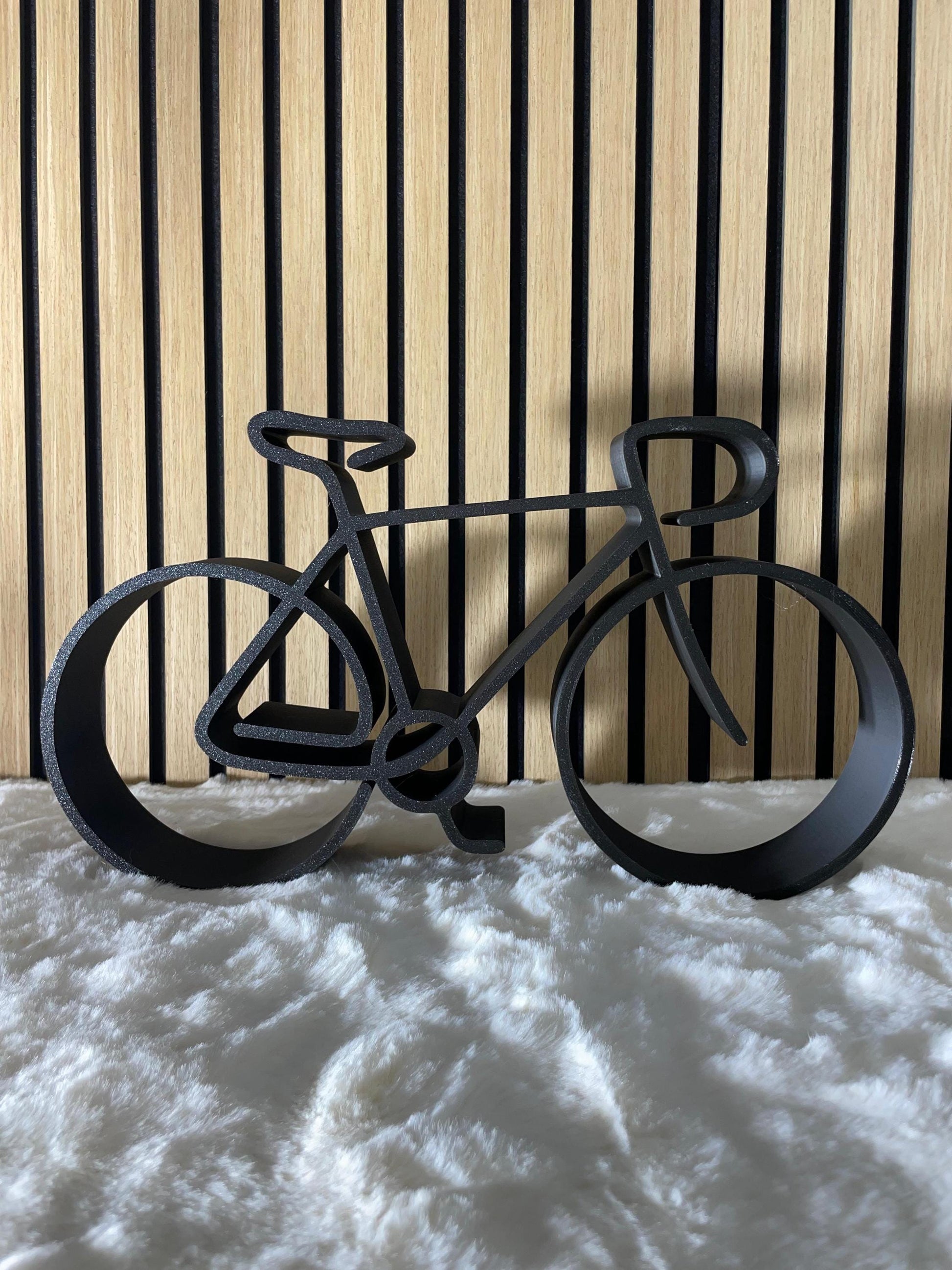 Bike Sculpture Black Bicycle Art Modern Cycling Decor Shelf Display Contemporary Home Office Gift Cyclist Wall Art