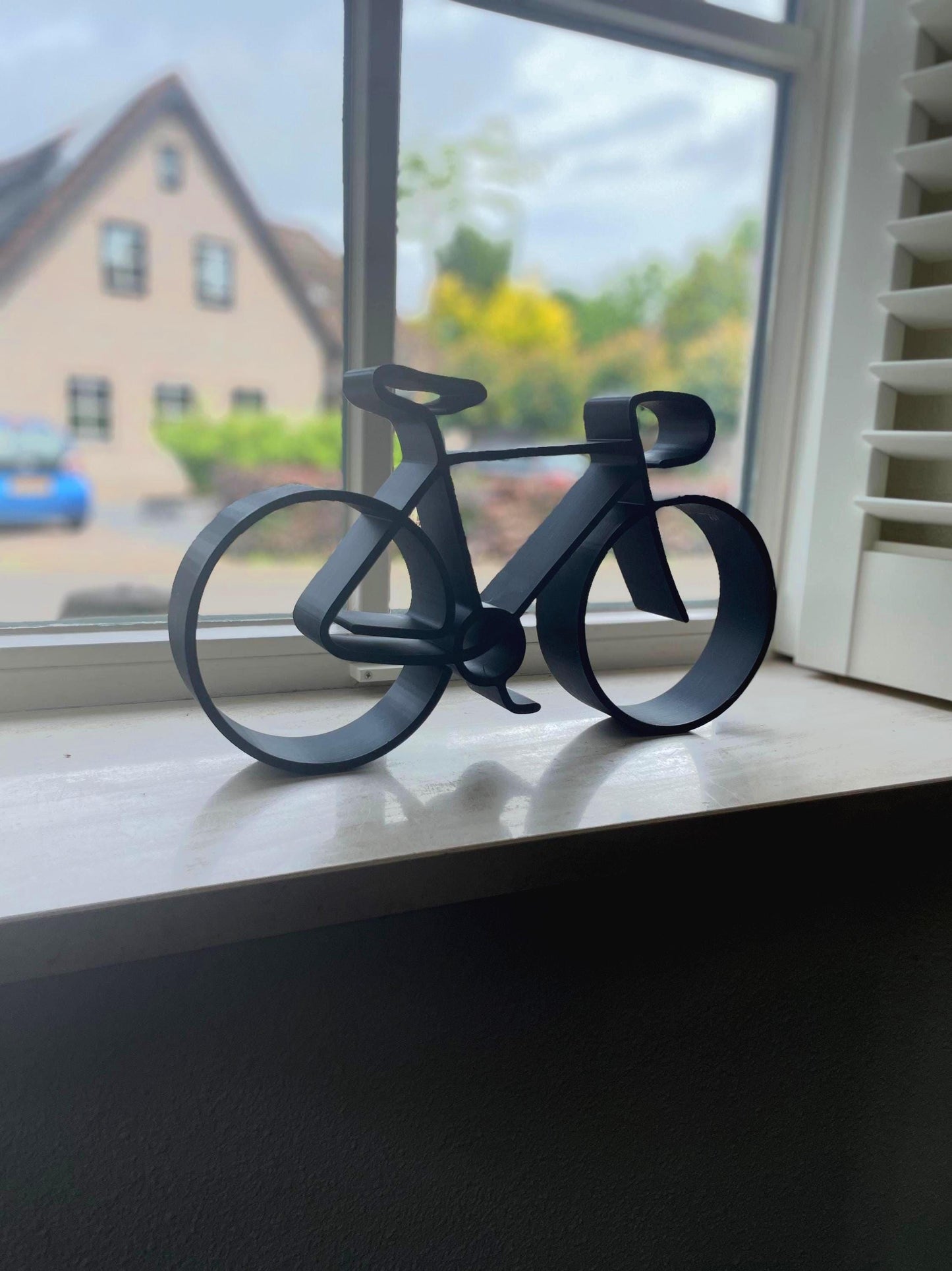 Bike Sculpture Black Bicycle Art Modern Cycling Decor Shelf Display Contemporary Home Office Gift Cyclist Wall Art