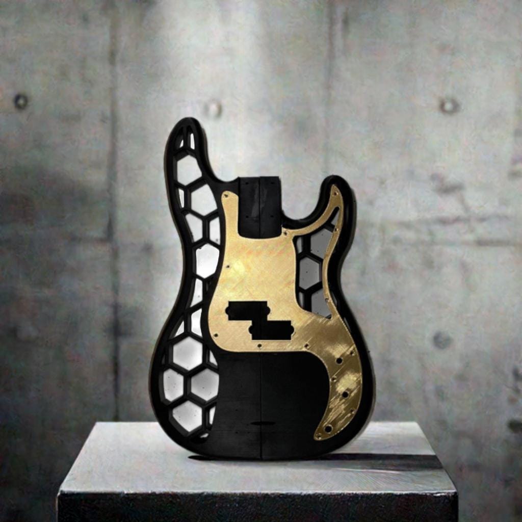 Guitar Body | 3D-Printed Electric Guitar Base | DIY Custom Guitar | Wall Art Decor | Honeycomb Design