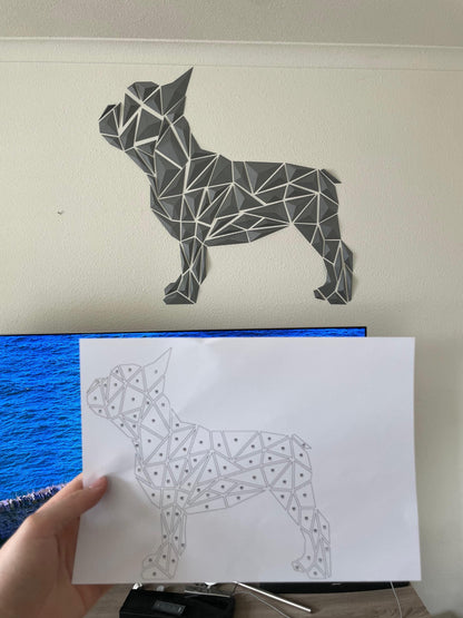 Geometric Dog Wall Decal Puzzle Modern French Bulldog Wall Art Sticker Pet Decor Minimalist Nursery Animal Vinyl Boston Terrier Gift