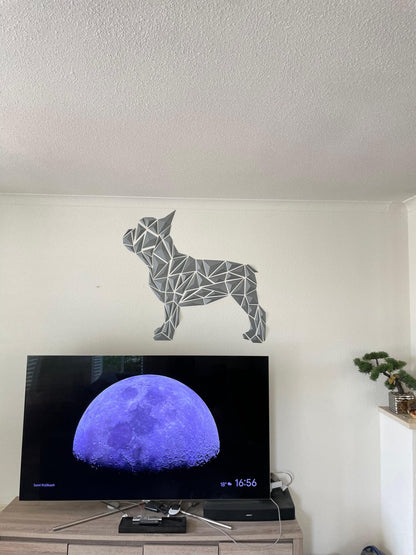 Geometric Dog Wall Decal Puzzle Modern French Bulldog Wall Art Sticker Pet Decor Minimalist Nursery Animal Vinyl Boston Terrier Gift