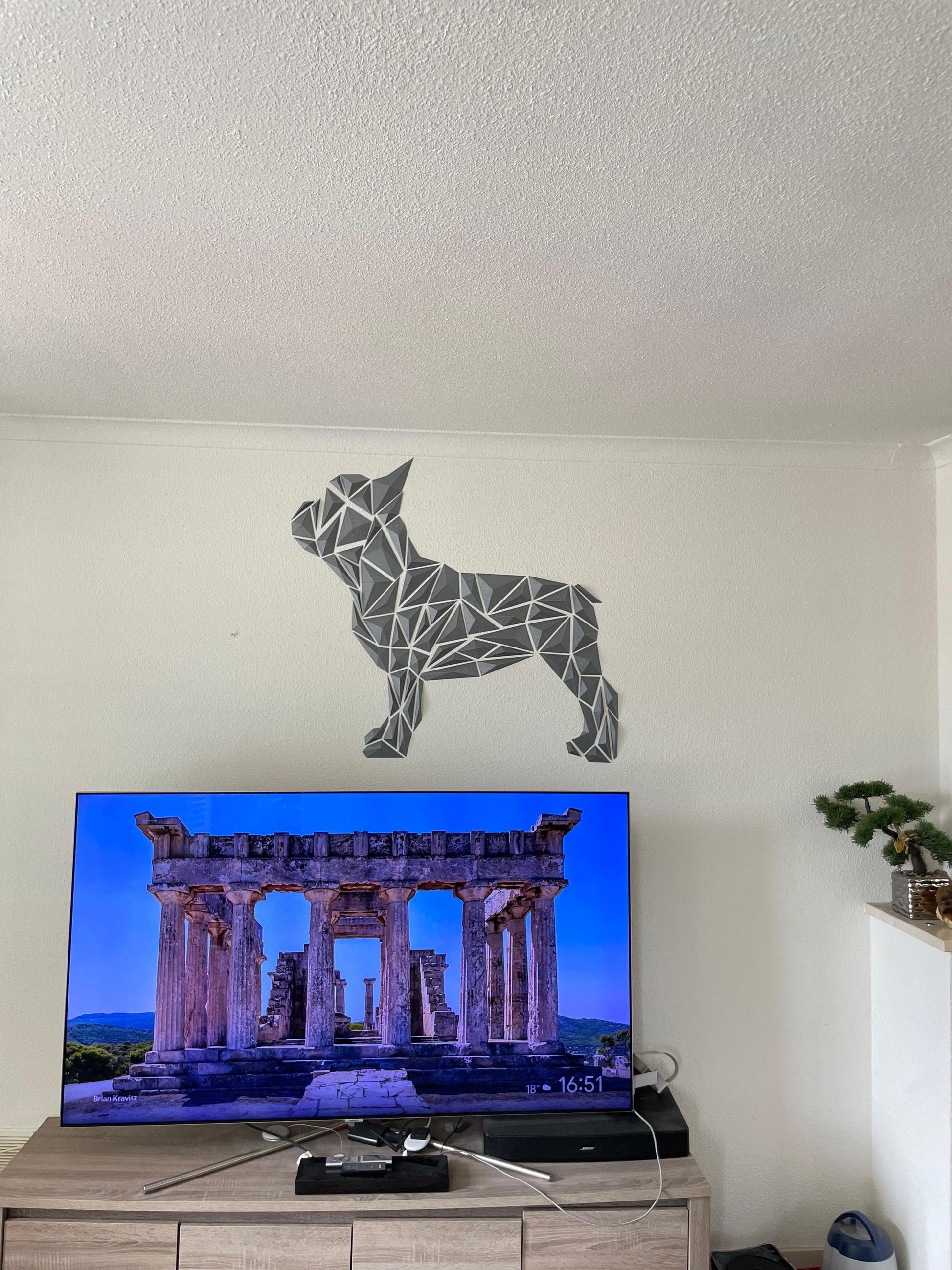 Geometric Dog Wall Decal Puzzle Modern French Bulldog Wall Art Sticker Pet Decor Minimalist Nursery Animal Vinyl Boston Terrier Gift