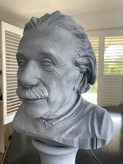 Einstein Bust Secret Compartment 3D Printed Sculpture Hidden Storage Box Genius Desk Decor Physics Gift Science Art Statue Grey