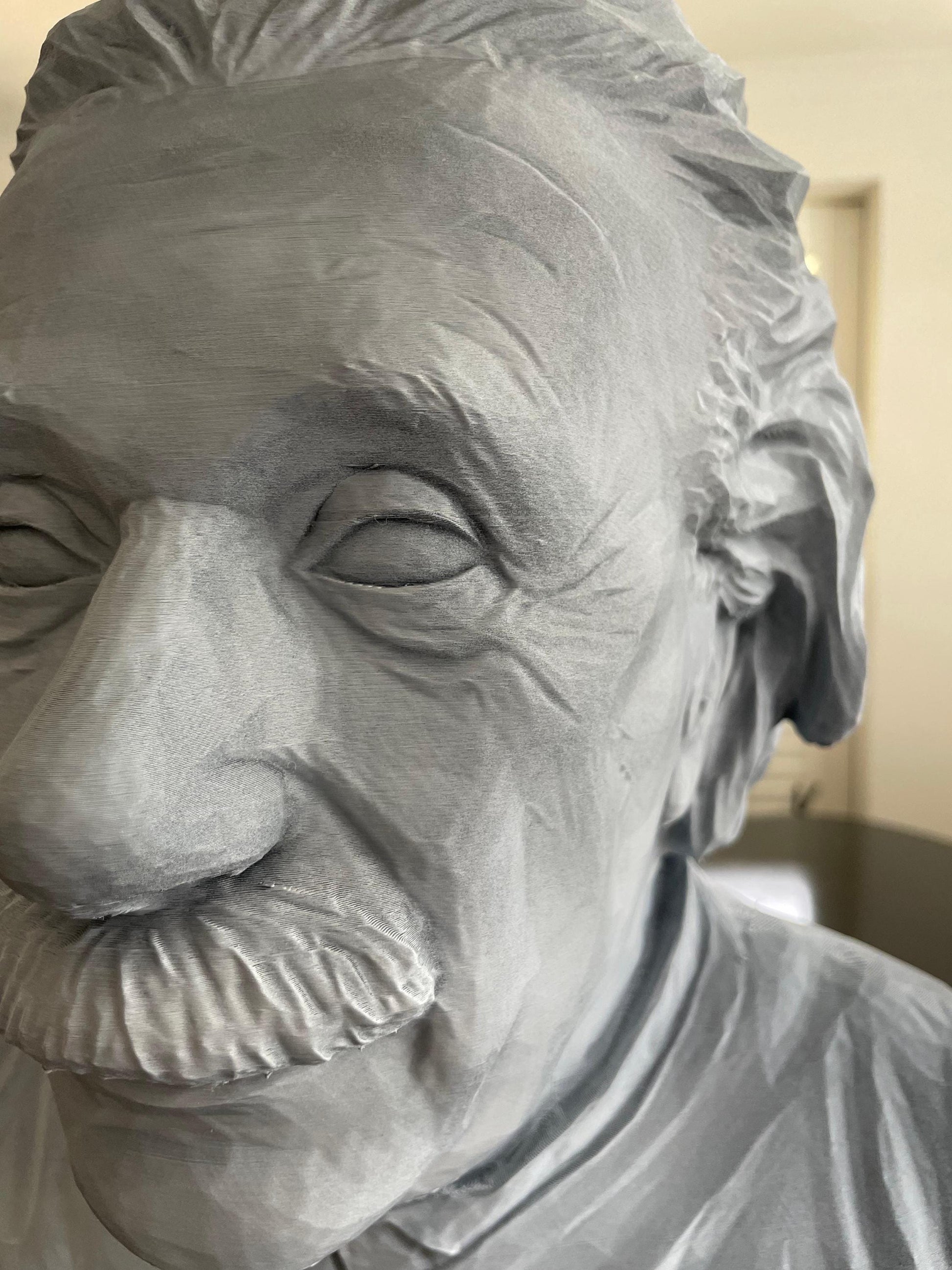 Einstein Bust Secret Compartment 3D Printed Sculpture Hidden Storage Box Genius Desk Decor Physics Gift Science Art Statue Grey