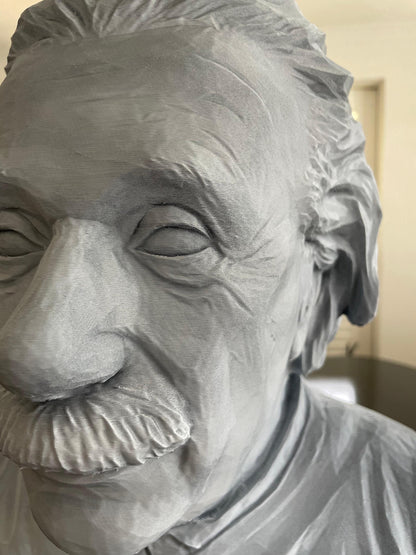 Einstein Bust Secret Compartment 3D Printed Sculpture Hidden Storage Box Genius Desk Decor Physics Gift Science Art Statue Grey