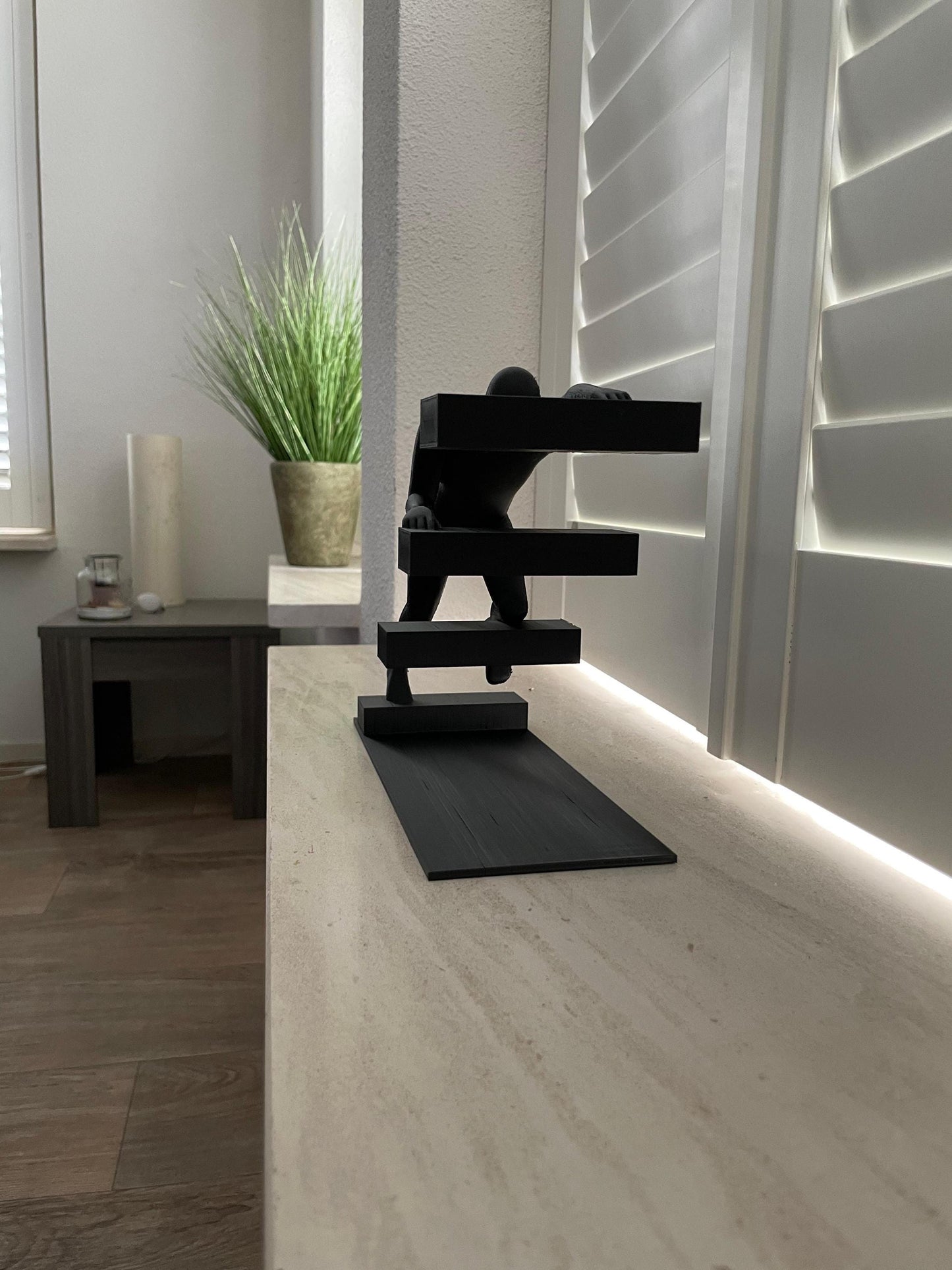 Walking Stairs Sculpture Modern Abstract Figure Art Motivational Desk Decor Success Path Black Statue Office Gift Entrepreneur Art