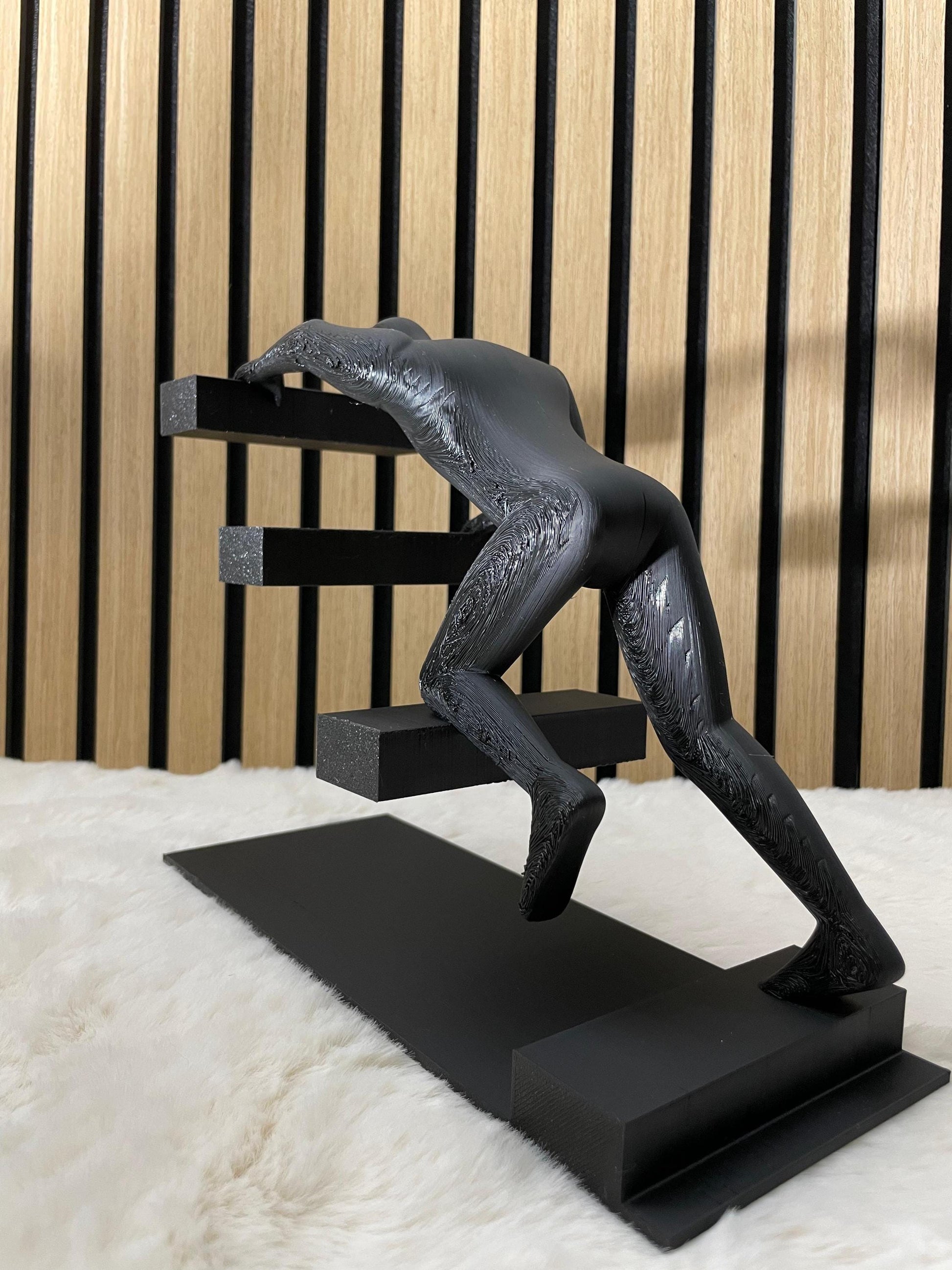 Walking Stairs Sculpture Modern Abstract Figure Art Motivational Desk Decor Success Path Black Statue Office Gift Entrepreneur Art