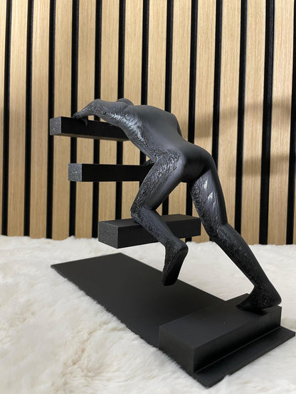 Walking Stairs Sculpture Modern Abstract Figure Art Motivational Desk Decor Success Path Black Statue Office Gift Entrepreneur Art