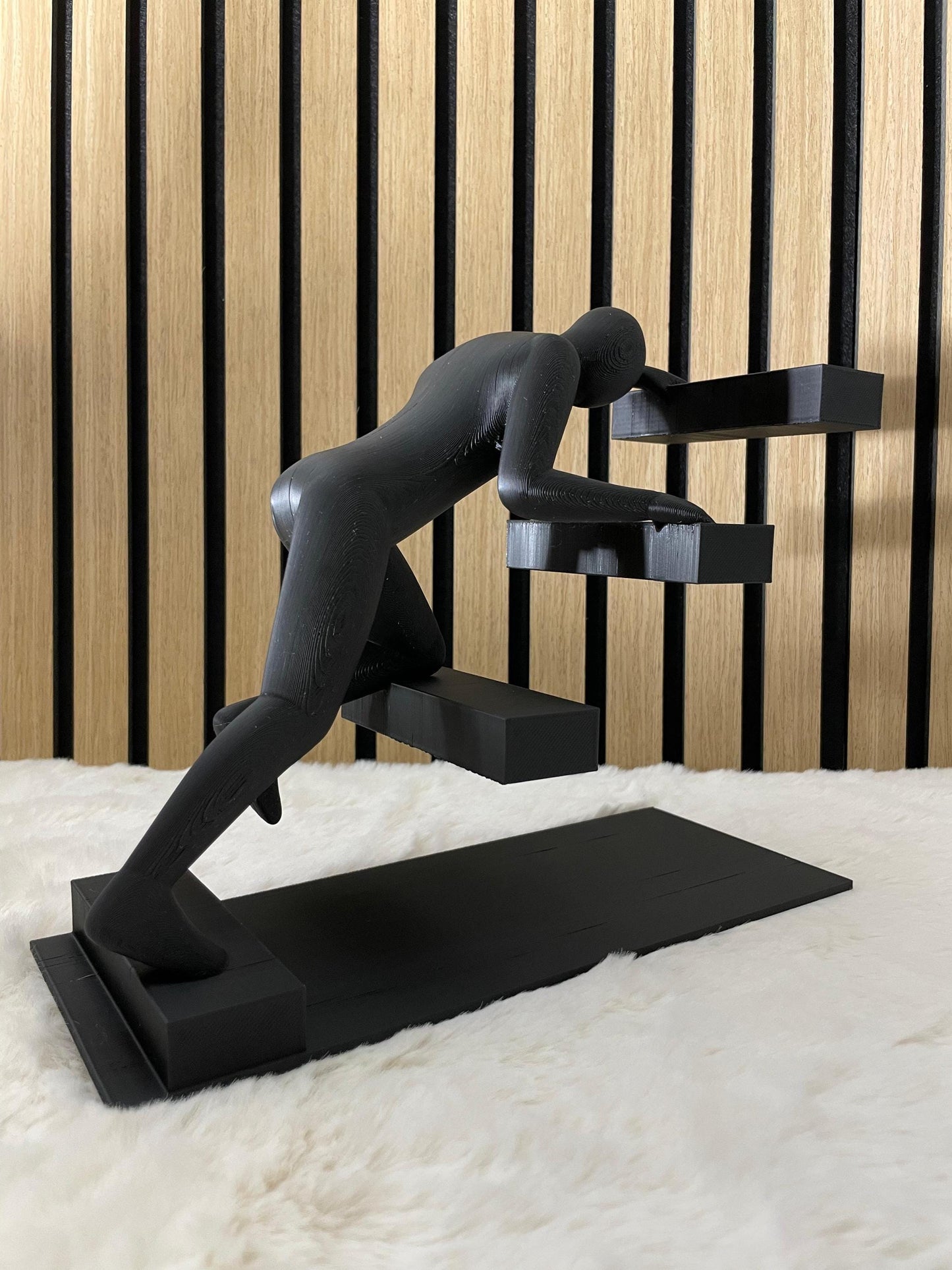 Walking Stairs Sculpture Modern Abstract Figure Art Motivational Desk Decor Success Path Black Statue Office Gift Entrepreneur Art