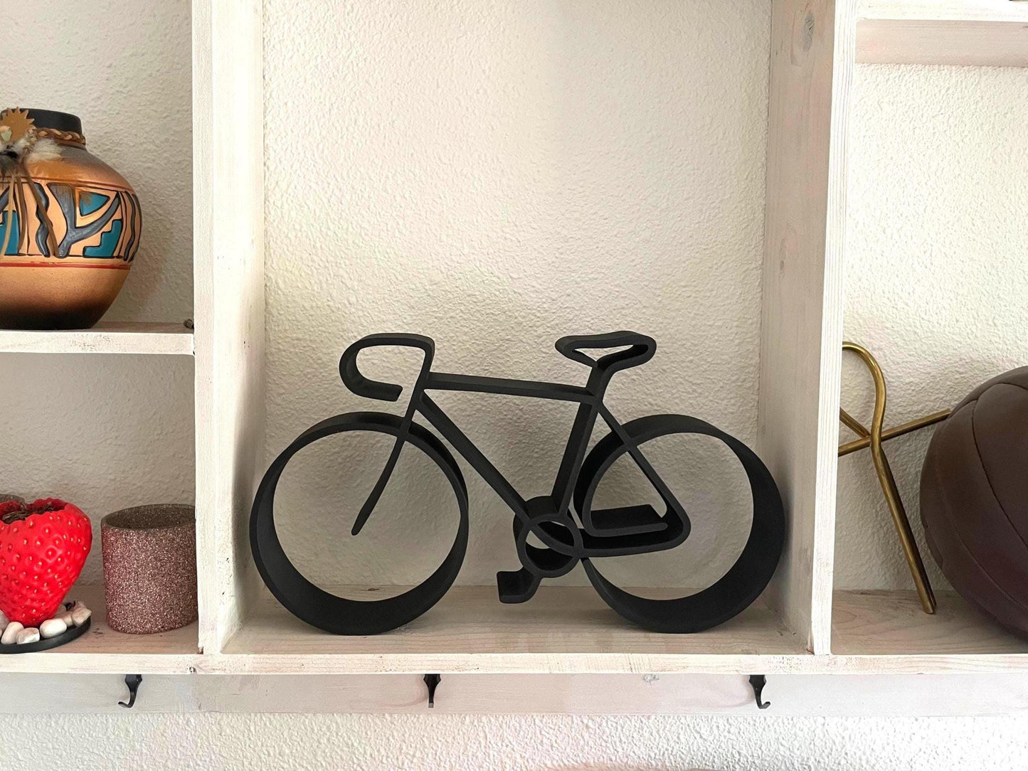 Bike Sculpture Black Bicycle Art Modern Cycling Decor Shelf Display Contemporary Home Office Gift Cyclist Wall Art