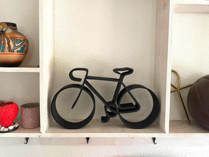 Bike Sculpture Black Bicycle Art Modern Cycling Decor Shelf Display Contemporary Home Office Gift Cyclist Wall Art
