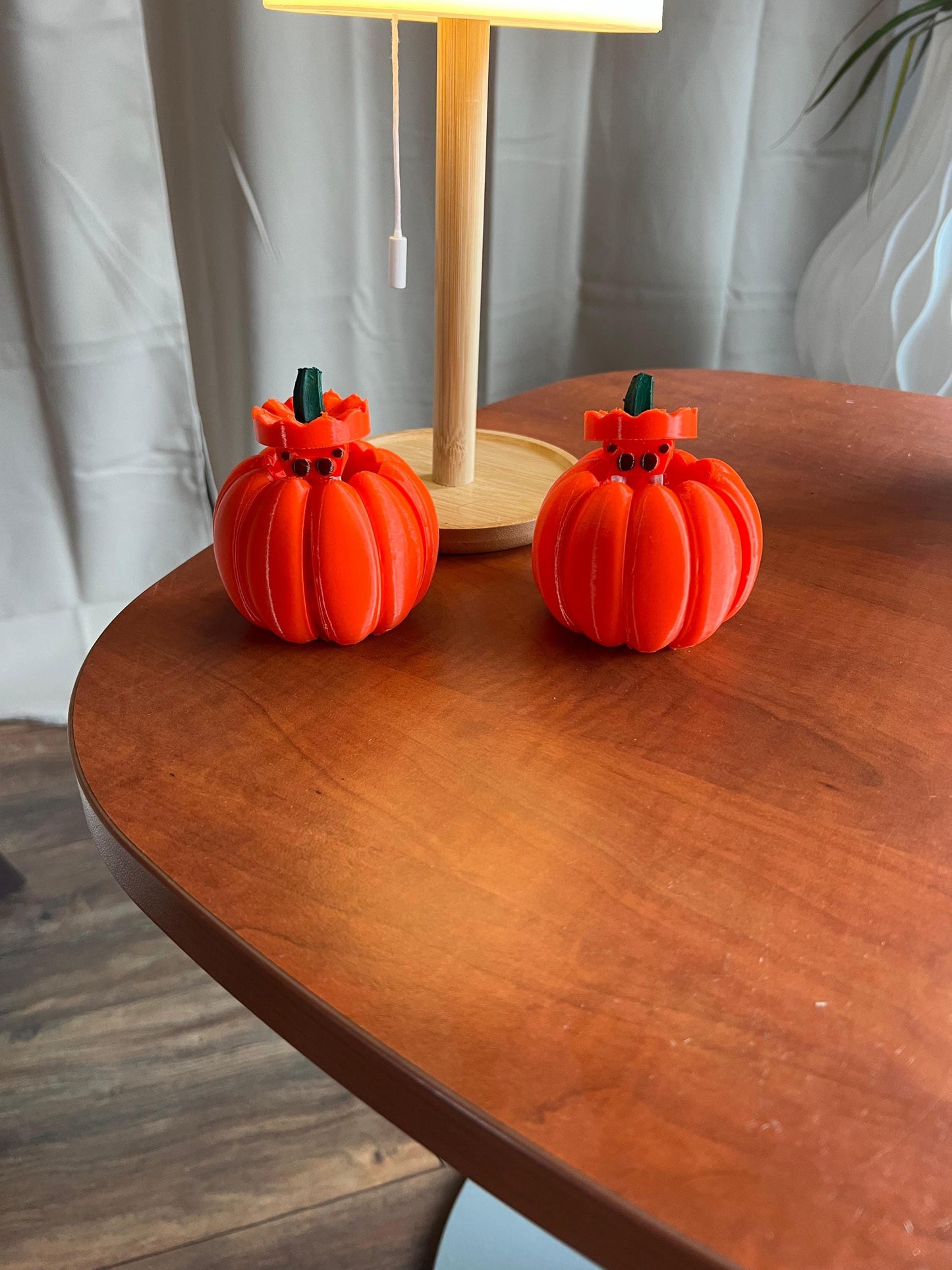 Movable Spider Pumpkin Halloween Decor | 2 Spiders | Orange Sculpture Set - Spooky Tabletop Display | Perfect Gift for Halloween Enthusiasts