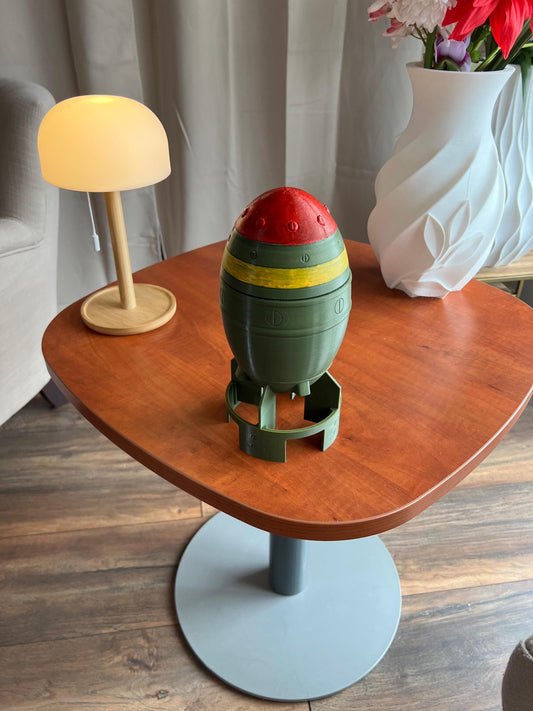 Mini Nuke Fat Man Replica | 3D Printed Fallout-Inspired Bomb Prop | Gamer & Geek Decor for Collectors