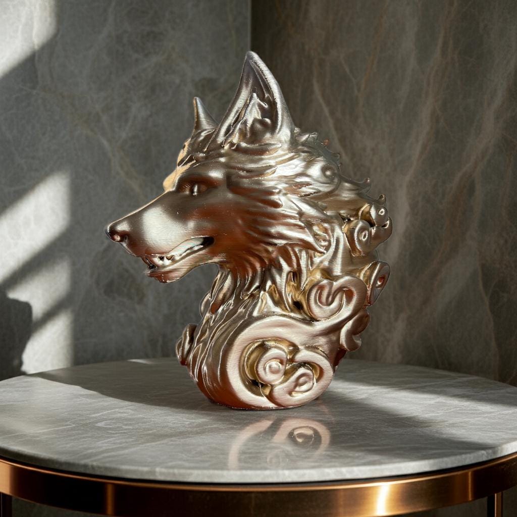 wolf decoration bust