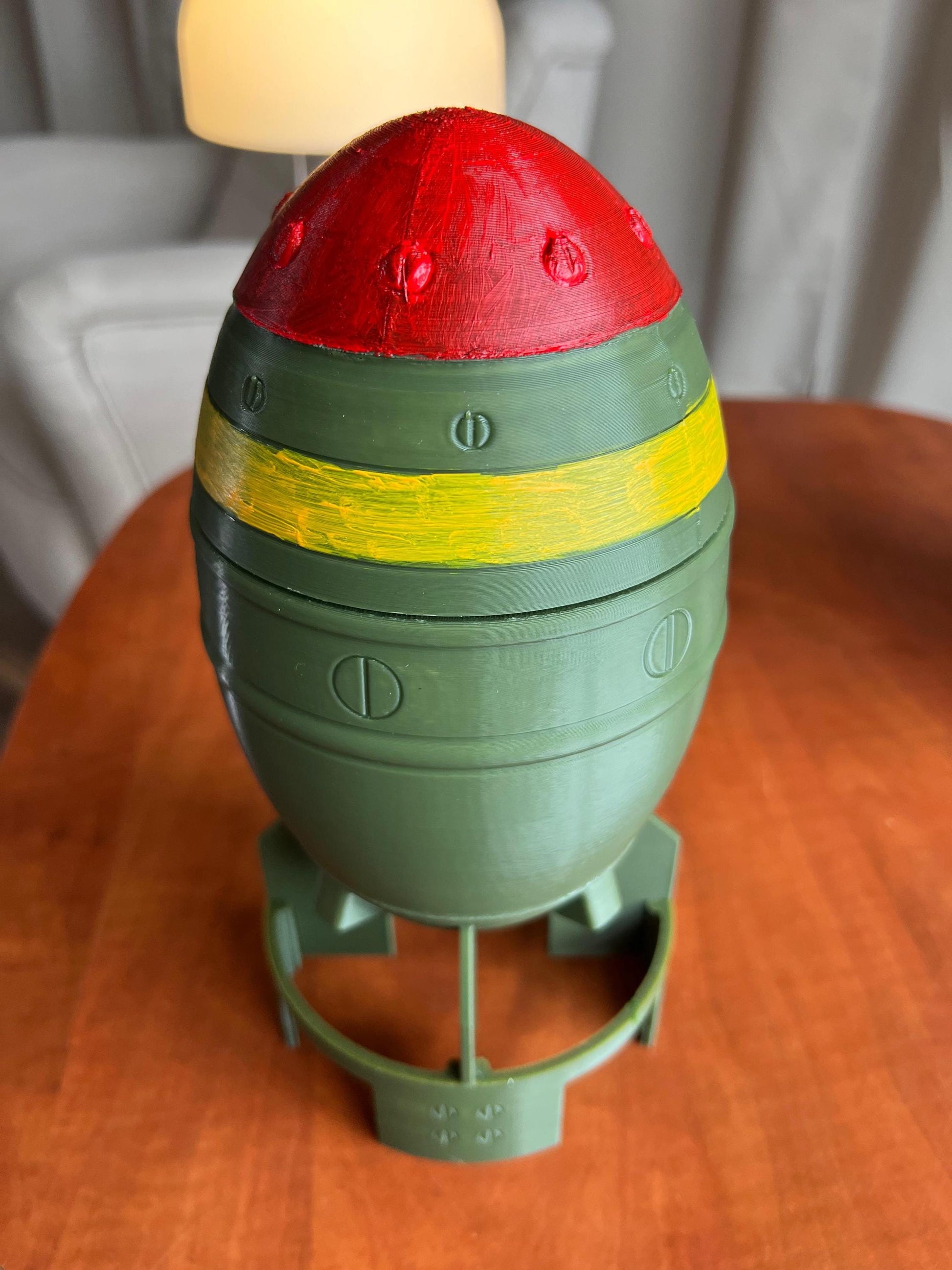 Mini Nuke Fat Man Replica | 3D Printed Fallout-Inspired Bomb Prop | Gamer & Geek Decor for Collectors