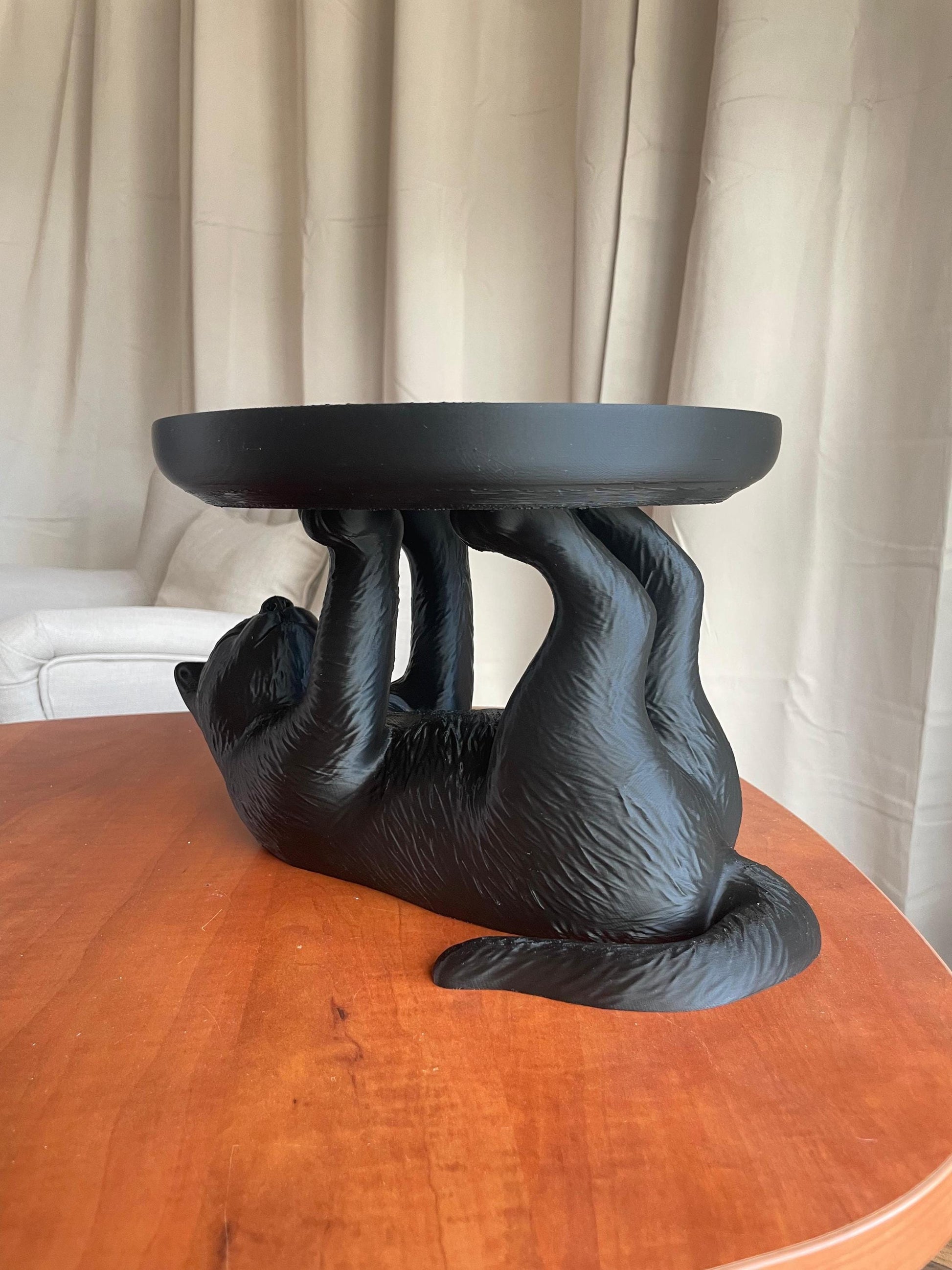 Cat Jewelry Ring Tray Black Cute Kitty Organizer Trinket Dish Gift for Cat Lovers Home Decor Bedroom Vanity Accessories