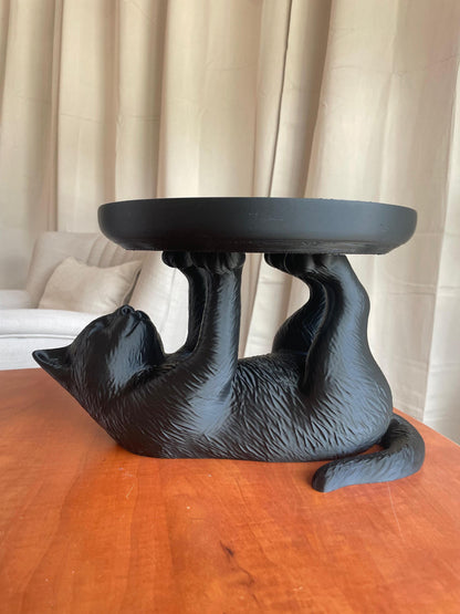 Cat Jewelry Ring Tray Black Cute Kitty Organizer Trinket Dish Gift for Cat Lovers Home Decor Bedroom Vanity Accessories