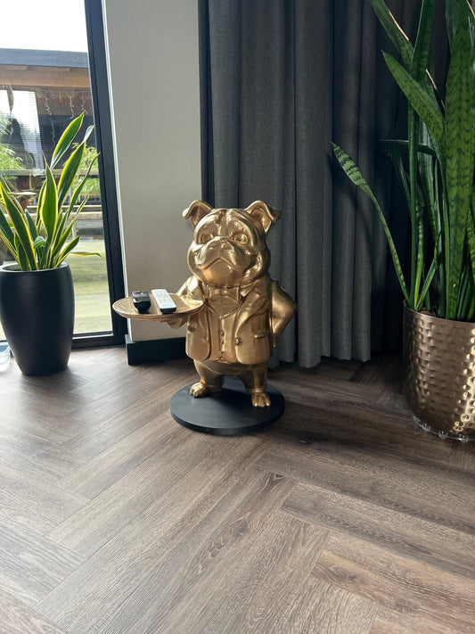 Bulldog Butler Table 70Cm - Unique Decorative Tray Holder & Key Organizer - Fun Dog Statue for Home Decor - Perfect Gift for Dog Lovers