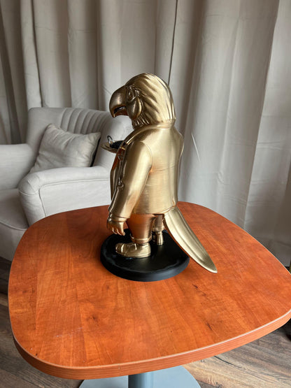 Parrot Butler Table 70CM | Elegant Champagne Tray Holder & Key Organizer | Whimsical Bird Statue for Home Decor | Ideal Gift for Bird Lovers