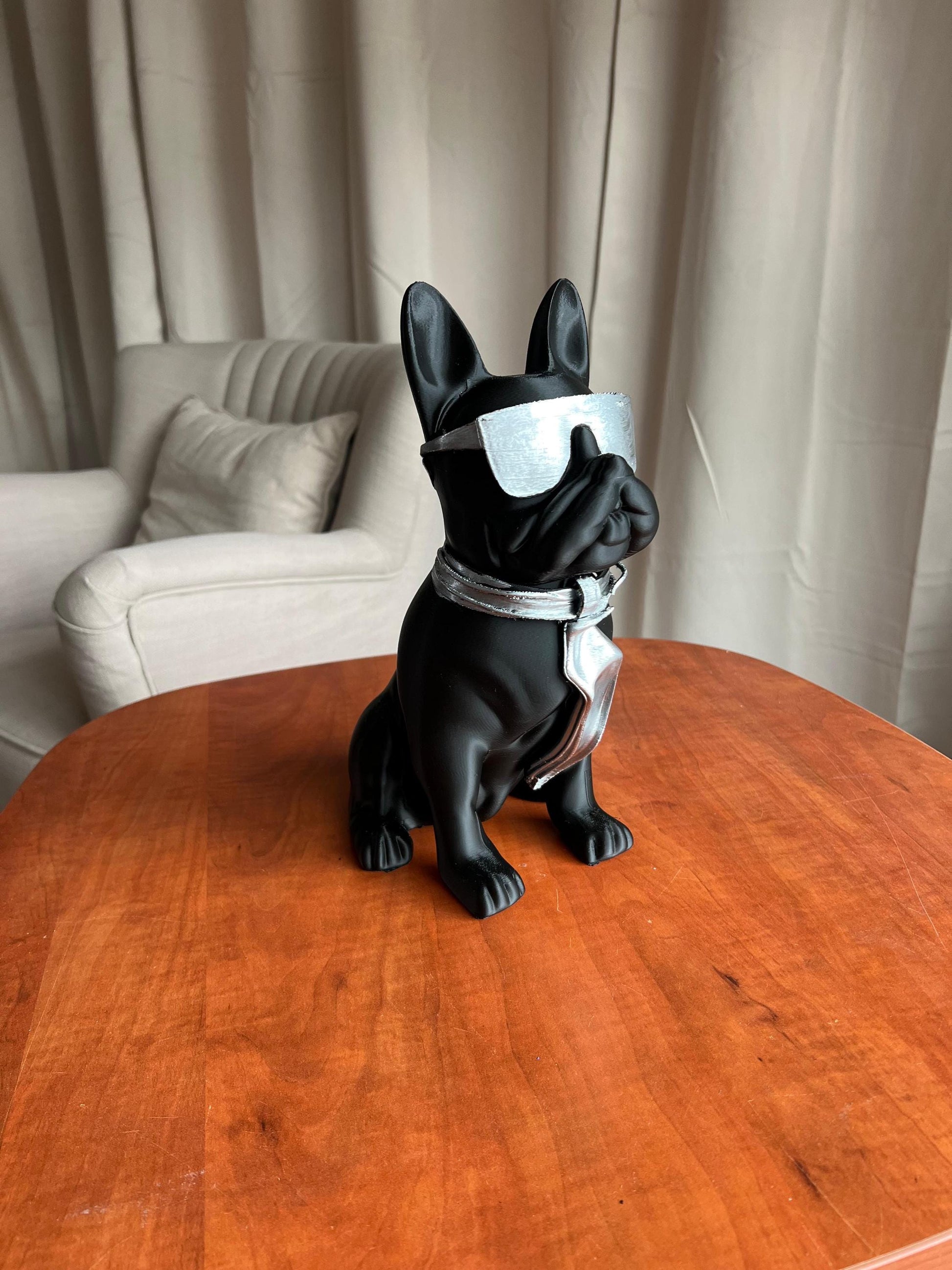 Bulldog Statue with Sunglasses 40CM | Cool Dog Figurine with Tie | Trendy Home Decor Accent | Ideal Gift for Dog Lovers & Modern Interiors