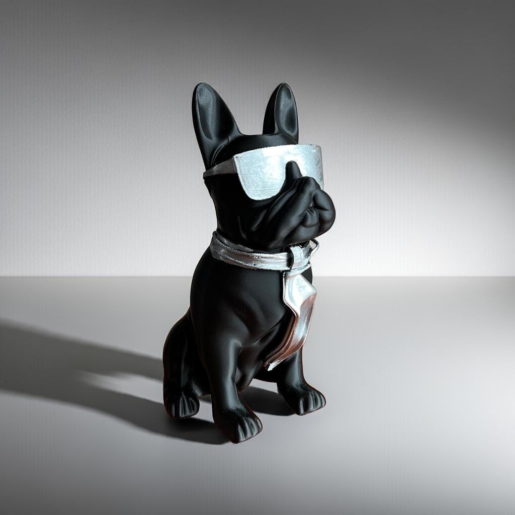 Bulldog Statue with Sunglasses 40CM | Cool Dog Figurine with Tie | Trendy Home Decor Accent | Ideal Gift for Dog Lovers & Modern Interiors