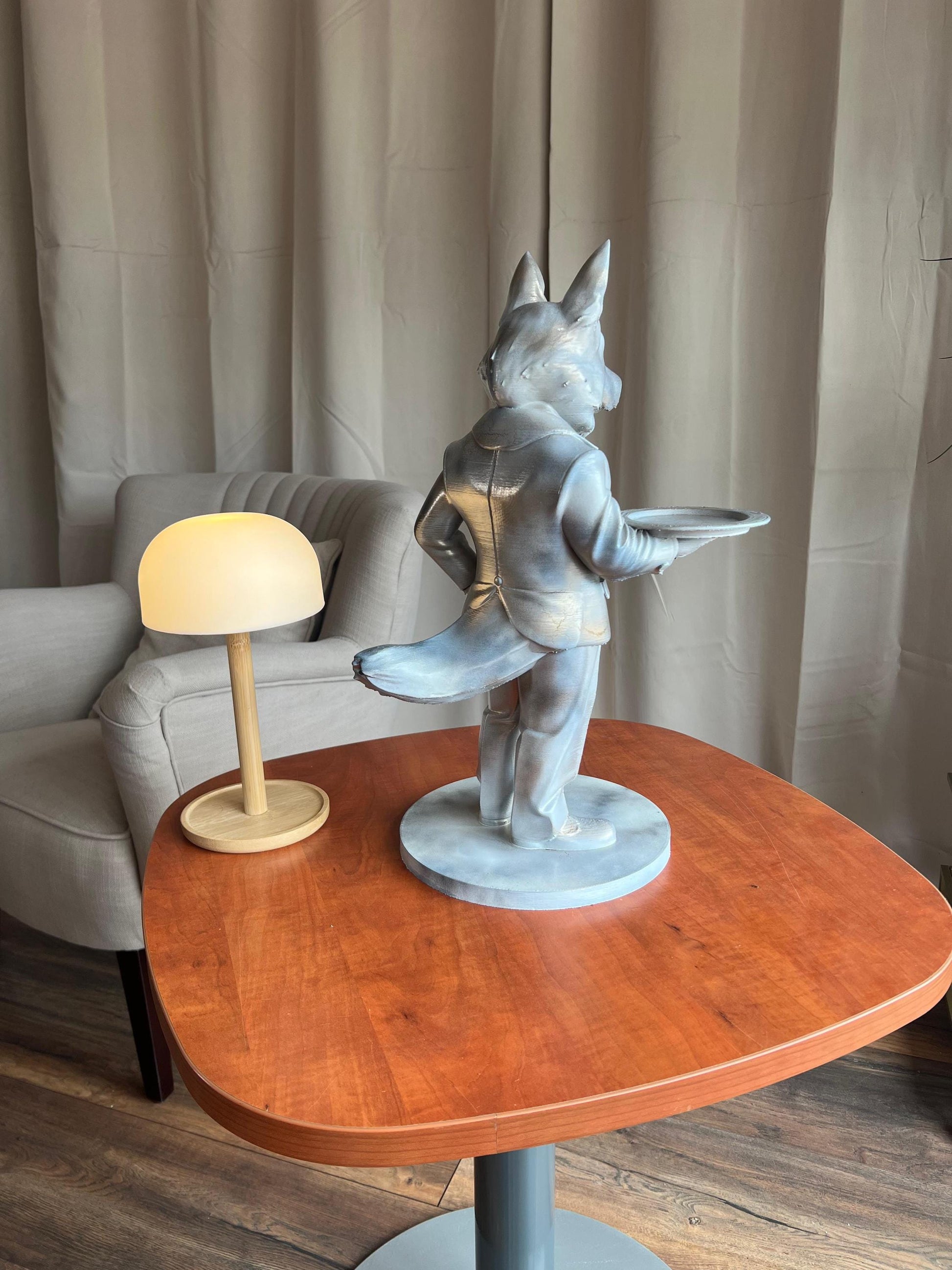 German Shepherd Butler Statue | Stylish Indoor & Outdoor Decor | Elegant Figure with Serving Tray | Perfect Gift or Decoration
