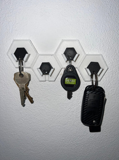 Hexagon Key Holder – Modern 3D-Printed Wall Organizer – Magnetic Key Hanger – Minimalist Home Decor – Perfect Gift for House or Office