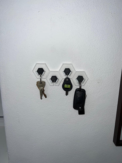 Hexagon Key Holder – Modern 3D-Printed Wall Organizer – Magnetic Key Hanger – Minimalist Home Decor – Perfect Gift for House or Office