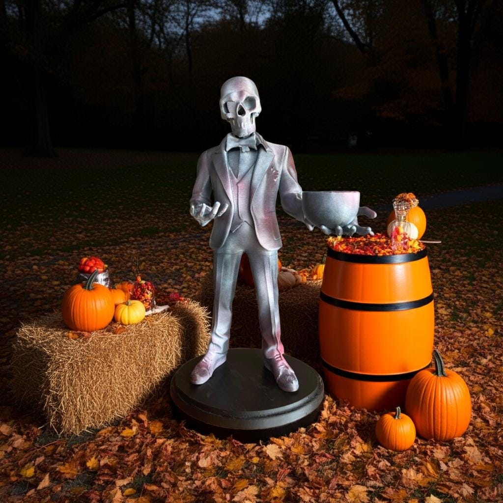 Halloween Butler Holder Statue | Creepy Indoor & Outdoor Decor | Spooky Gothic Figure with Lantern | Perfect Haunted House Decoration / Gift