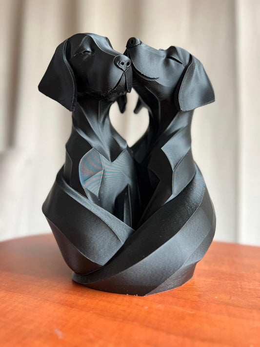 Elegant Dog Sculpture | Abstract Love Statue | Modern Home Decor | Gift for Dog Lovers