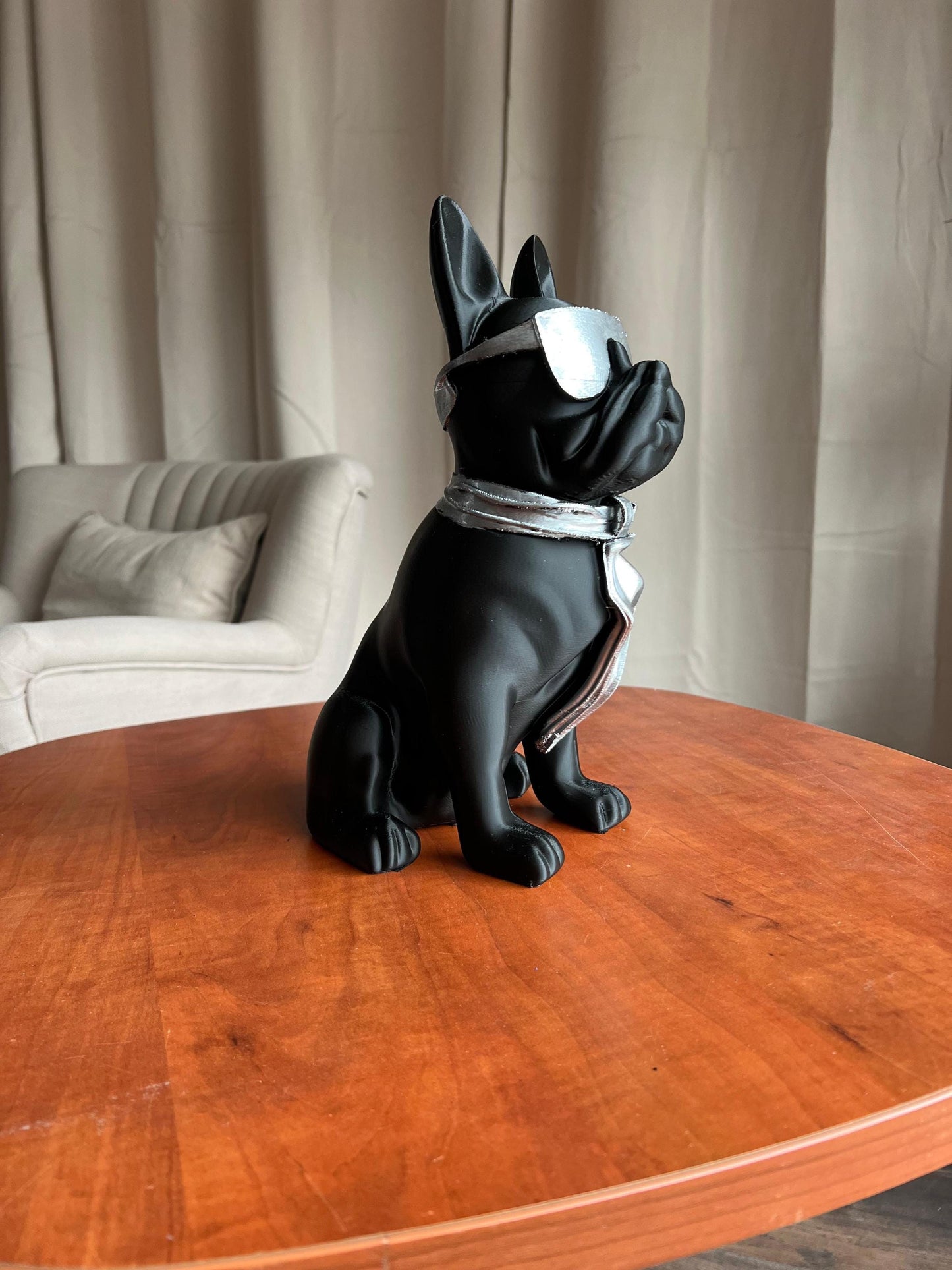 Bulldog Statue with Sunglasses 40CM | Cool Dog Figurine with Tie | Trendy Home Decor Accent | Ideal Gift for Dog Lovers & Modern Interiors