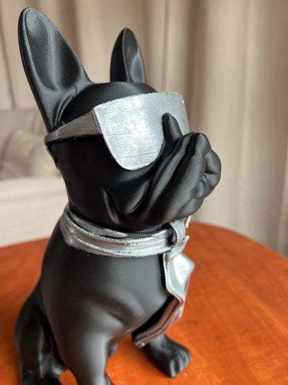 Bulldog Statue with Sunglasses 40CM | Cool Dog Figurine with Tie | Trendy Home Decor Accent | Ideal Gift for Dog Lovers & Modern Interiors