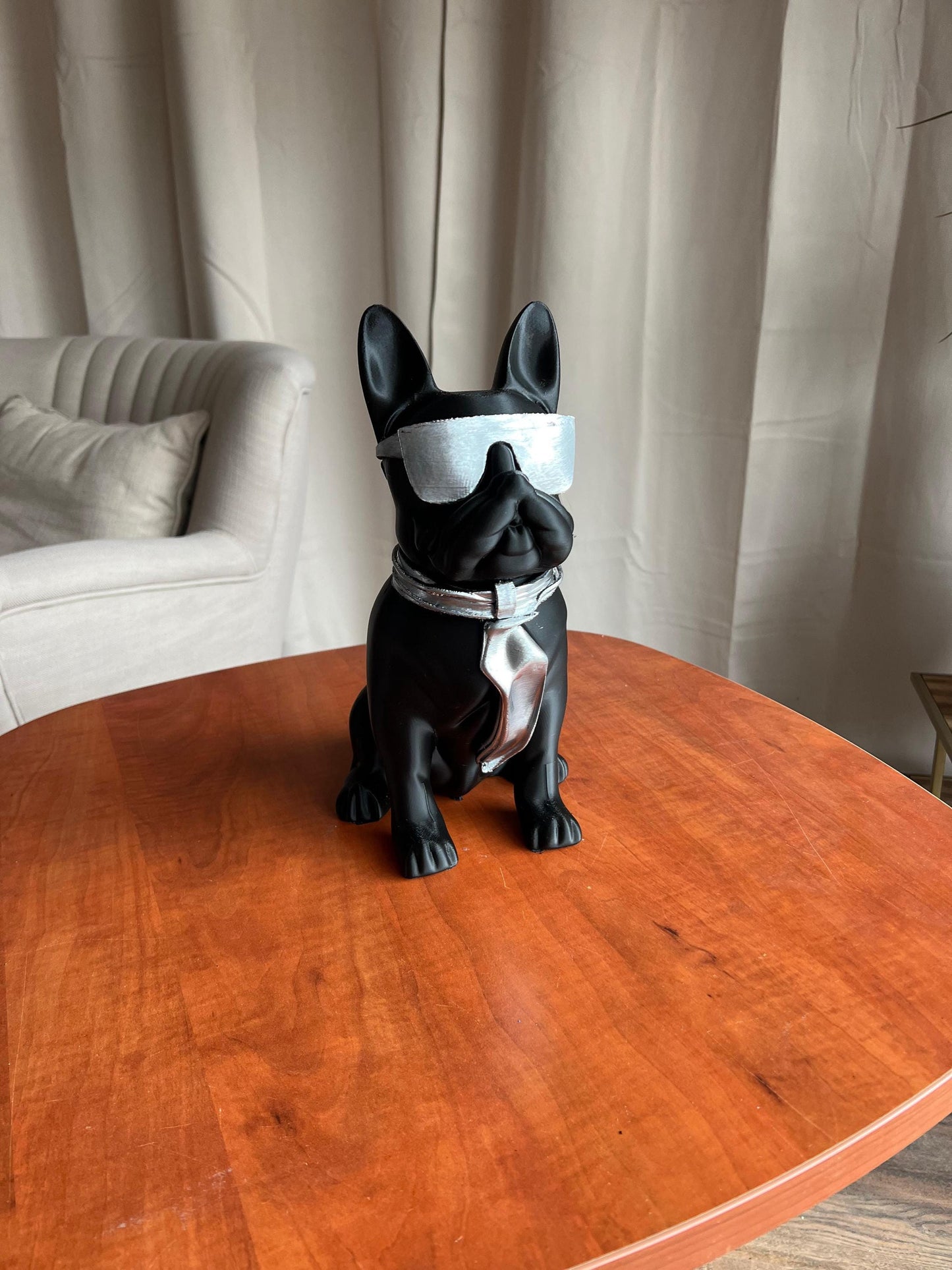 Bulldog Statue with Sunglasses 40CM | Cool Dog Figurine with Tie | Trendy Home Decor Accent | Ideal Gift for Dog Lovers & Modern Interiors
