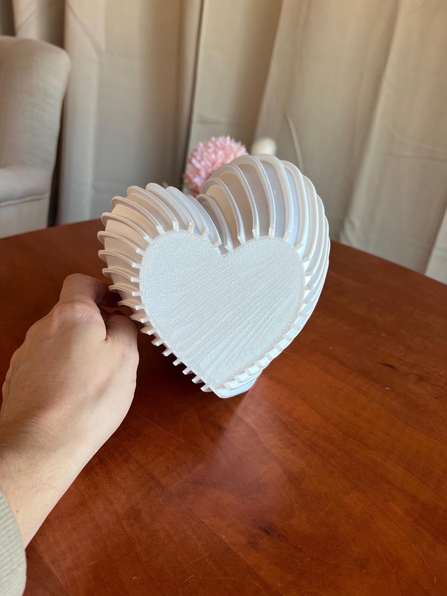 Heart Shaped Vase | 3D Printed Modern Flower Vase | Unique Decorative Home Decor | Minimalist Table Centerpiece | Contemporary Art Vase
