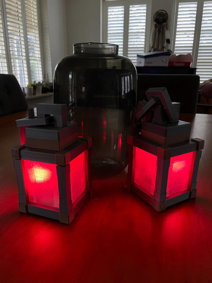 Hanging Lantern LED Night Light Lamp - Set of 2! - Gamer Room Decor, Gaming Gift for Kids & Fans