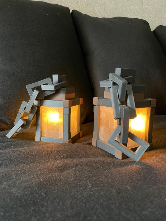 Hanging Lantern LED Night Light Lamp - Set of 2! - Gamer Room Decor, Gaming Gift for Kids & Fans