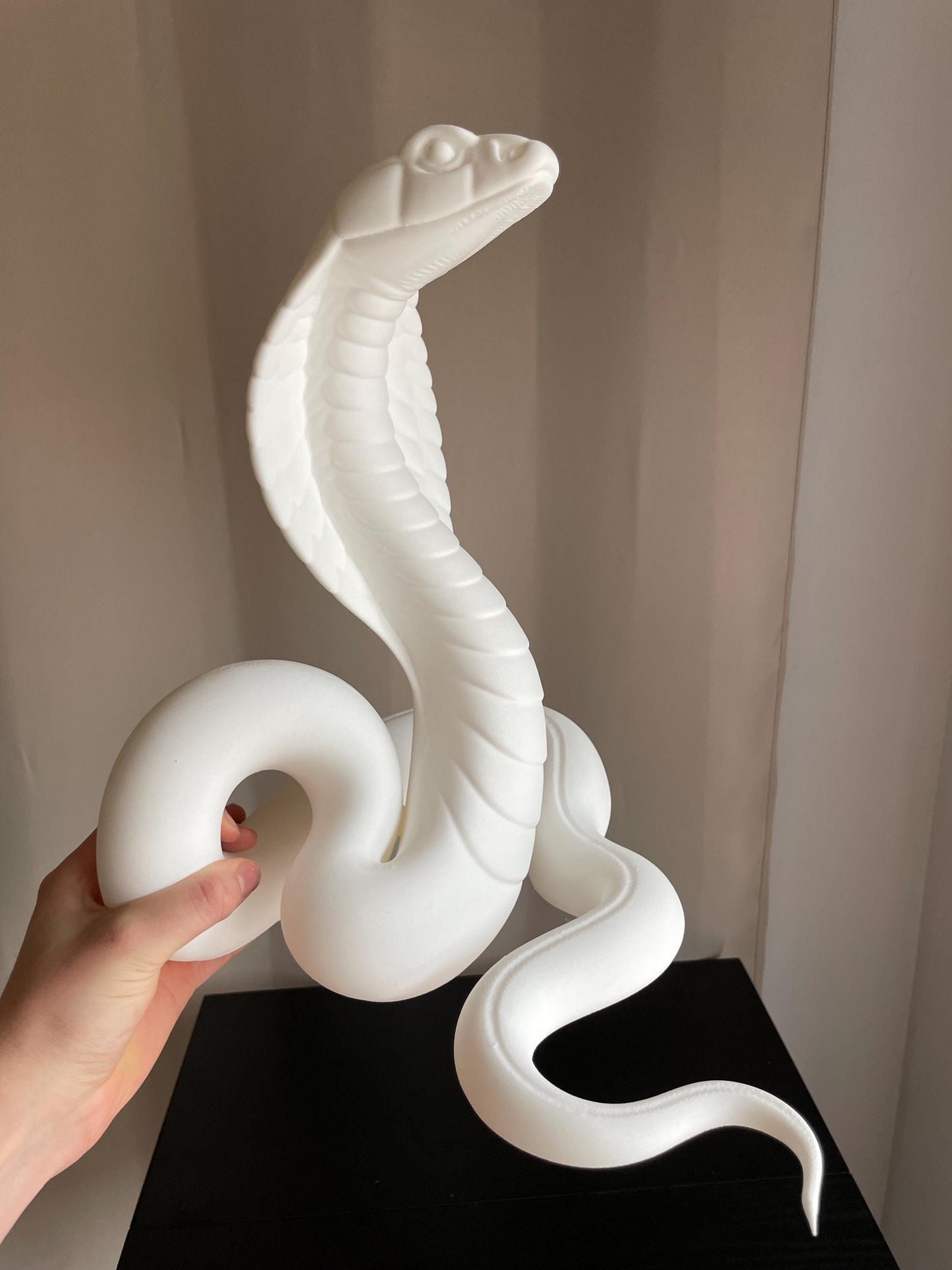 Cobra Snake Sculpture - 3D Printed Minimalist Modern Decor Figurine