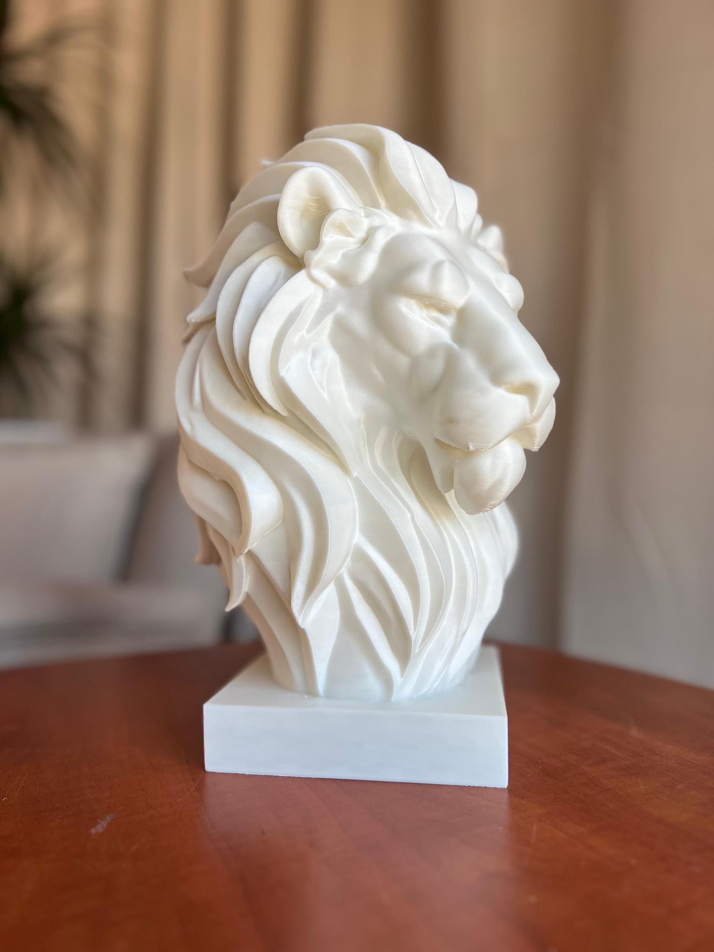 Lion Head Bust Statue | 3D Animal Sculpture | Majestic Lion Home Decor | Modern Statement Art Display | Wildlife Inspired Sculpture