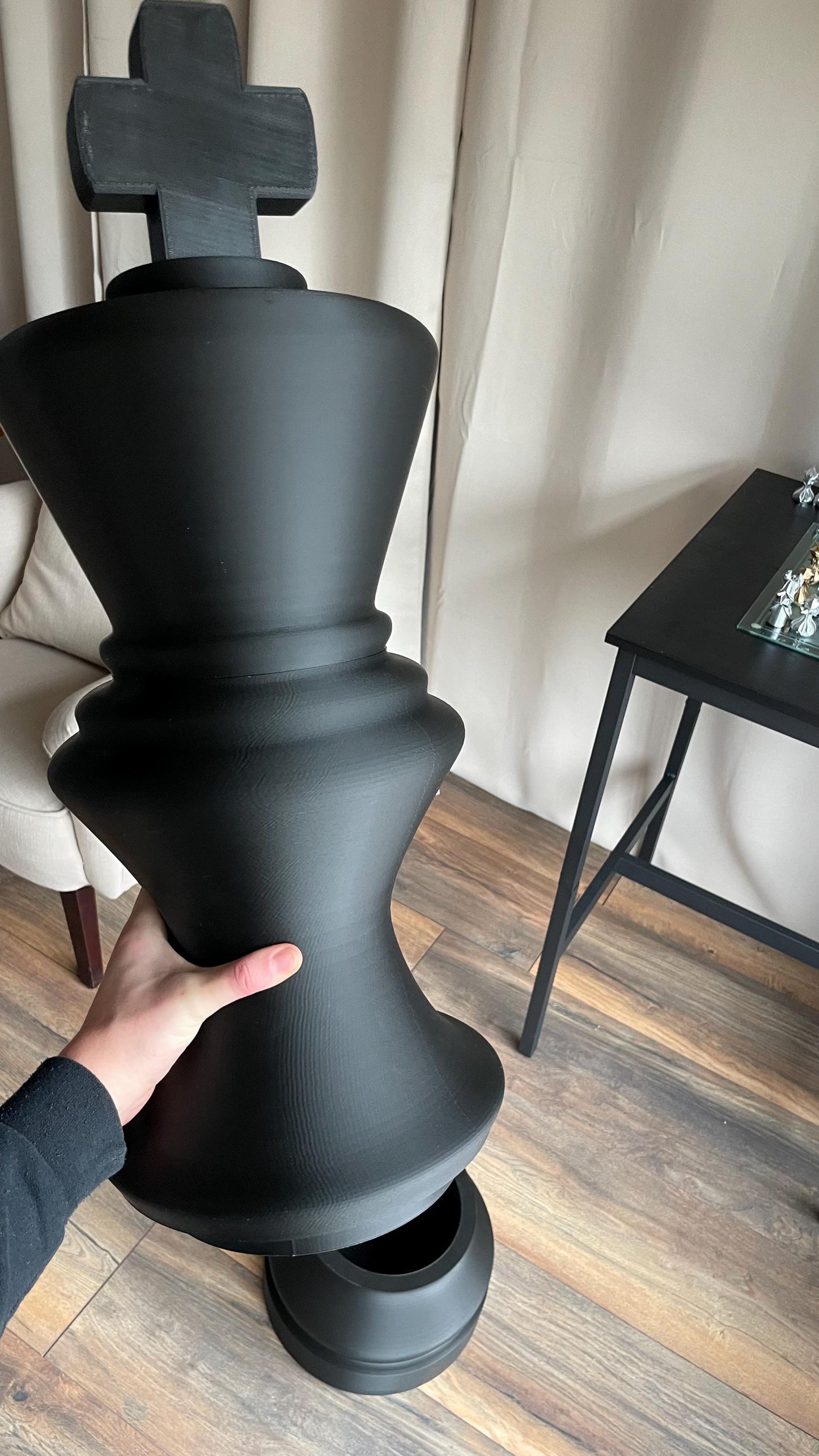 Chess King Piece 80cm for Storage | Unique Chess Set Organizer | Decorative XXL Chess King piece Collectible for Home Decor & Gifts